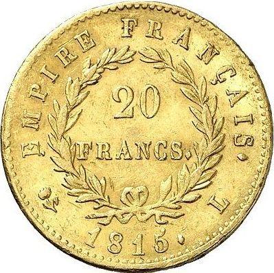 Reverse 20 Francs 1815 L - Gold Coin Value - France, Napoleon I