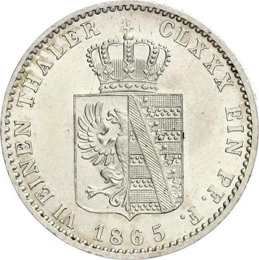 Rewers monety - 1/6 talara 1865 A - cena srebrnej monety - Anhalt-Dessau, Leopold Friedrich