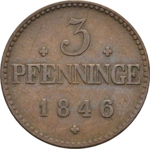 Реверс монеты - 3 пфеннига 1846 года "Тип 1843-1864" - цена  монеты - Мекленбург-Шверин, Фридрих Франц II