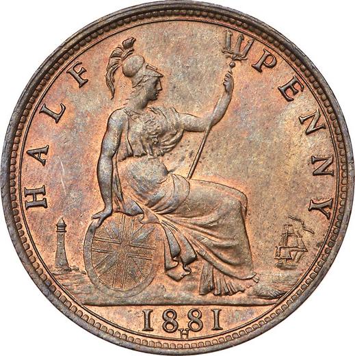 Reverse Halfpenny 1881 H - Coin Value - United Kingdom, Victoria