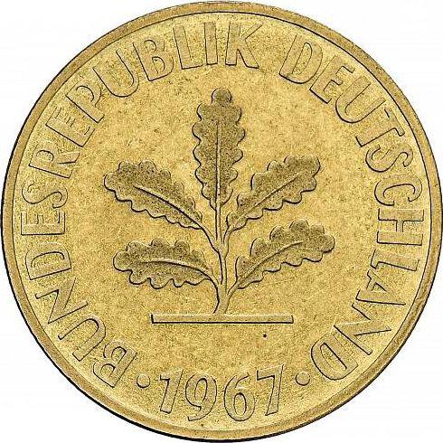 Reverso 10 Pfennige 1950-2001 Canto liso - valor de la moneda  - Alemania, RFA