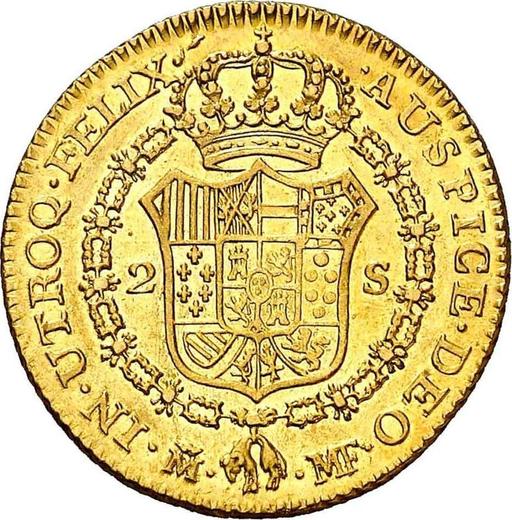 Reverse 2 Escudos 1793 M MF - Gold Coin Value - Spain, Charles IV