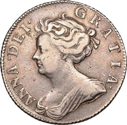 Obverse Shilling 1707 "Second draped bust" Roses and Plumes in angles Pre-Union - Silver Coin Value - United Kingdom, Anne