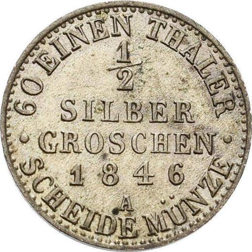 Rewers monety - 1/2 silbergroschen 1846 A - cena srebrnej monety - Schwarzburg-Sondershausen, Ginter Fryderyk Karol II