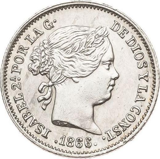 Obverse 10 Céntimos de escudo 1866 7-pointed star - Silver Coin Value - Spain, Isabella II
