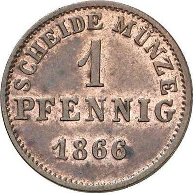 Reverse 1 Pfennig 1866 - Coin Value - Hesse-Darmstadt, Louis III