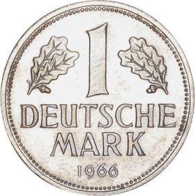 Obverse 1 Mark 1966 J -  Coin Value - Germany, FRG