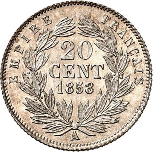 Reverse 20 Centimes 1858 A "Type 1853-1863" - Silver Coin Value - France, Napoleon III