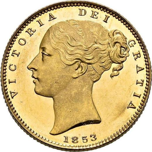 Avers Sovereign 1853 WW "Wappen" "WW" vertiefte - Goldmünze Wert - Großbritannien, Victoria