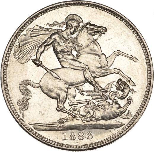 Реверс монеты - 1 крона 1888 года JEB "Юбилейный портрет" - цена серебряной монеты - Великобритания, Виктория