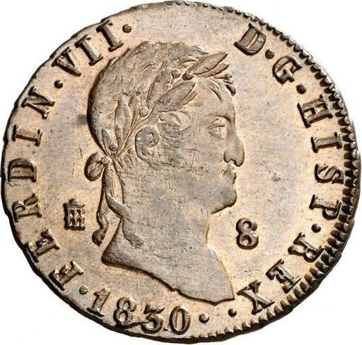 Obverse 8 Maravedís 1830 - Coin Value - Spain, Ferdinand VII