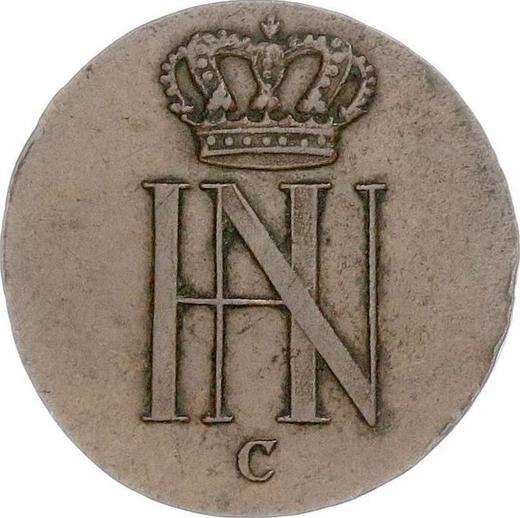 Аверс монеты - 1 пфенниг 1808 года C - цена  монеты - Вестфалия, Жером Наполеон