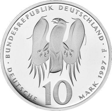 Reverse 10 Mark 1997 F "Melanchthon" - Silver Coin Value - Germany, FRG