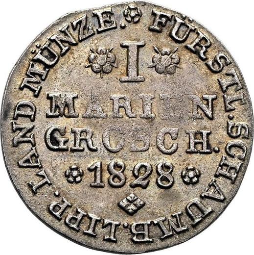 Revers Mariengroschen 1828 - Silbermünze Wert - Schaumburg-Lippe, Georg Wilhelm