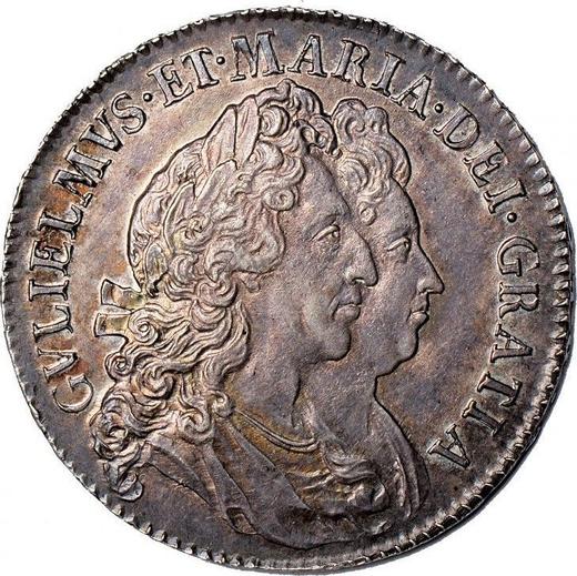 Obverse Halfcrown 1691 - Silver Coin Value - United Kingdom, William III and Mary II