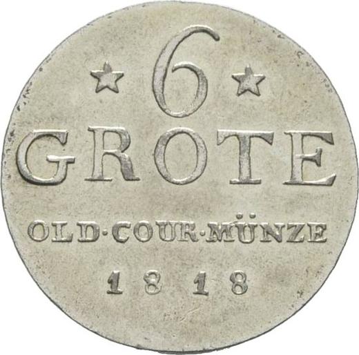Реверс монеты - 6 гротенов 1818 года - цена серебряной монеты - Ольденбург, Пётр Фридрих Вильгельм