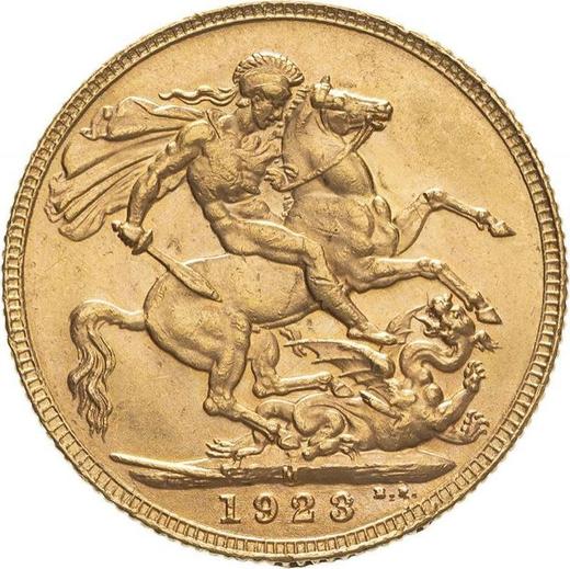 Rewers monety - 1 suweren 1923 M - cena złotej monety - Australia, Jerzy V