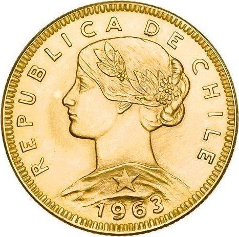 Obverse 100 Pesos 1963 So - Gold Coin Value - Chile, Republic