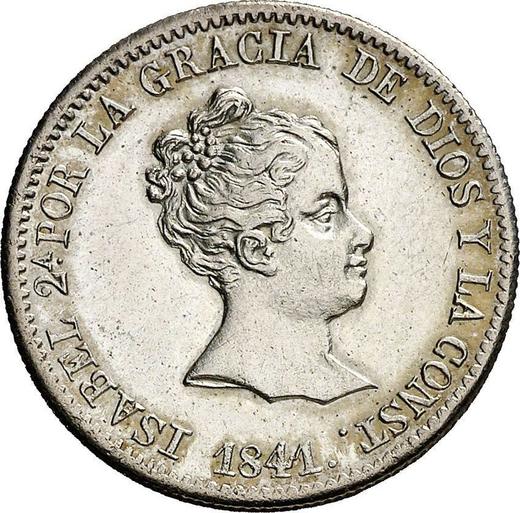 Obverse 4 Reales 1841 B PS - Silver Coin Value - Spain, Isabella II
