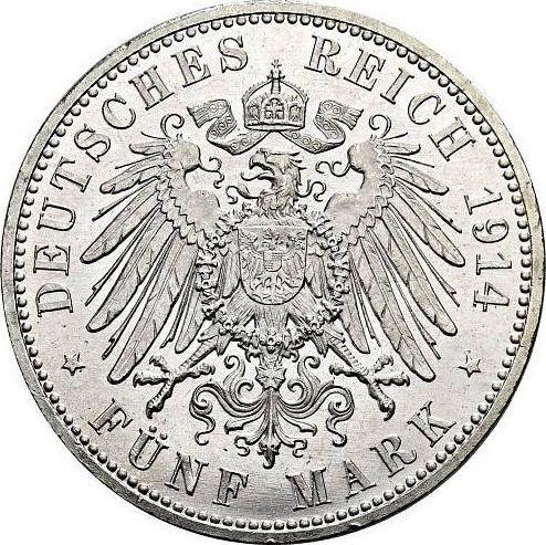 Reverse 5 Mark 1914 A "Anhalt" Silver Wedding - Silver Coin Value - Germany, German Empire