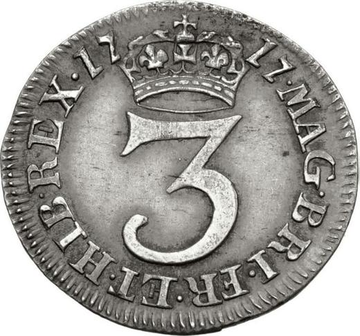 Reverso 3 peniques 1717 - valor de la moneda de plata - Gran Bretaña, Jorge I