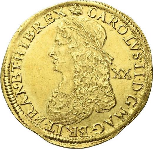 Obverse Unite no date (1660-1662) "Second coinage" Mark of value "XX" - Gold Coin Value - United Kingdom, Charles II