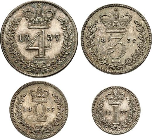 Reverse Coin set 1837 "Maundy" - Silver Coin Value - United Kingdom, William IV