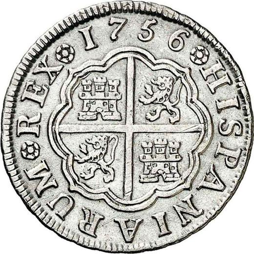 Reverse 1 Real 1756 M JB - Silver Coin Value - Spain, Ferdinand VI