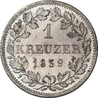 Reverse Kreuzer 1839 - Silver Coin Value - Bavaria, Ludwig I