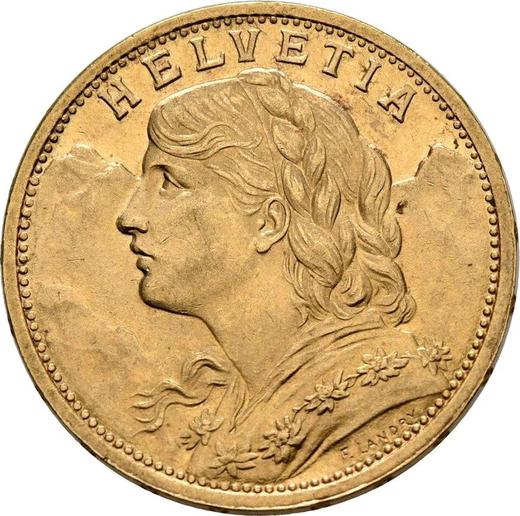 Obverse 20 Francs 1897 B "Vreneli" - Gold Coin Value - Switzerland, Confederation