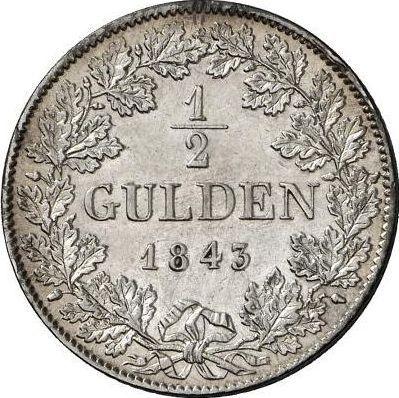 Reverse 1/2 Gulden 1843 - Silver Coin Value - Nassau, Adolphe