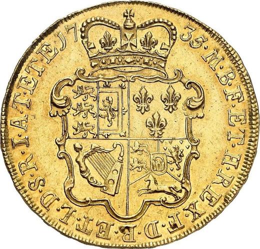 Reverse Five guineas 1735 "Young Head" - Gold Coin Value - United Kingdom, George II