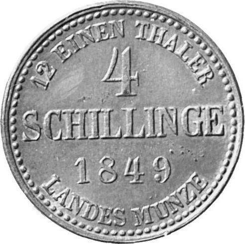 Reverse 4 Schilling 1849 - Silver Coin Value - Mecklenburg-Strelitz, George