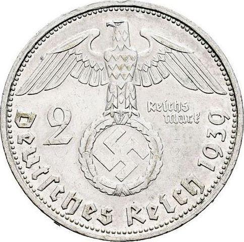 Reverse 2 Reichsmark 1939 G "Type 1936-1939" - Silver Coin Value - Germany, Third Reich