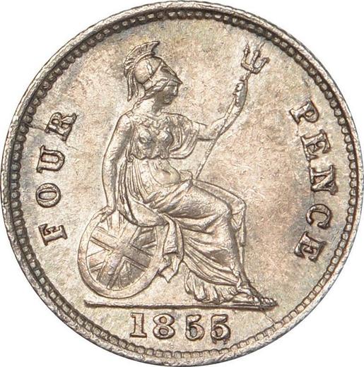 Reverse Fourpence (Groat) 1855 "Type 1837-1862" - Silver Coin Value - United Kingdom, Victoria