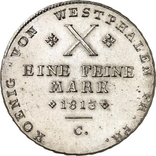 Reverse Thaler 1813 C "Small laurel wreath" - Silver Coin Value - Westphalia, Jérôme Napoléon