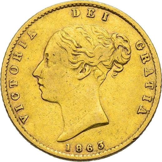 Obverse Half Sovereign 1863 Number below shield - Gold Coin Value - United Kingdom, Victoria