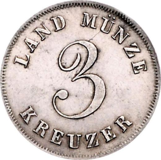 Реверс монеты - 3 крейцера 1837 года - цена серебряной монеты - Саксен-Кобург-Гота, Эрнст I