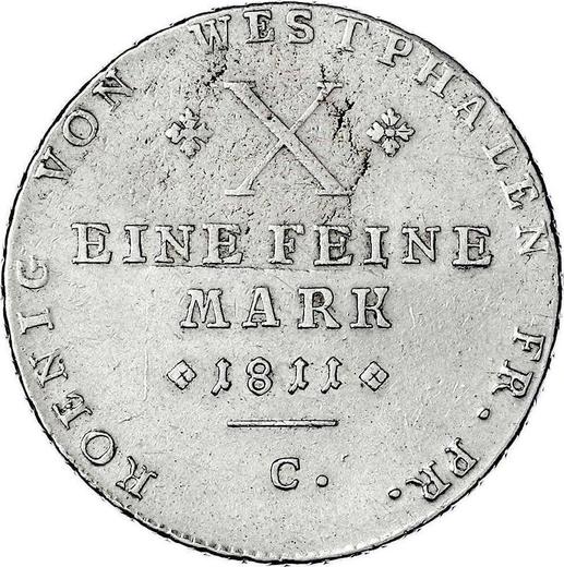 Rewers monety - Talar 1811 C "Mały wieniec laurowy" - cena srebrnej monety - Westfalia, Hieronim Napoleon