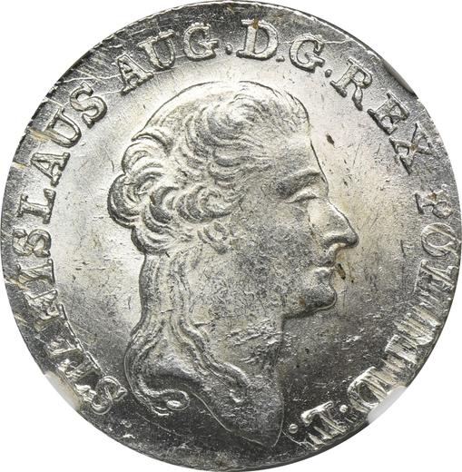 Obverse 1 Zloty (4 Grosze) 1794 MV "Kościuszko Uprising" Inscription 84 1/2 - Silver Coin Value - Poland, Stanislaus II Augustus