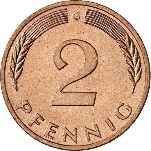 Obverse 2 Pfennig 1985 G - Coin Value - Germany, FRG