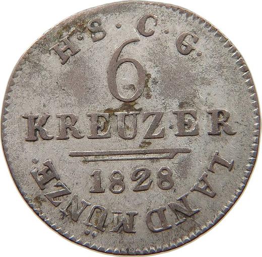 Reverse 6 Kreuzer 1828 ST - Silver Coin Value - Saxe-Coburg and Gotha, Ernest I