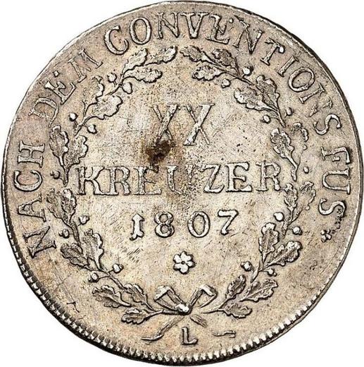 Reverso 20 Kreuzers 1807 L - valor de la moneda de plata - Sajonia-Coburgo-Saalfeld, Ernesto I