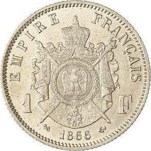 Reverse 1 Franc 1866 K "Type 1866-1870" - Silver Coin Value - France, Napoleon III