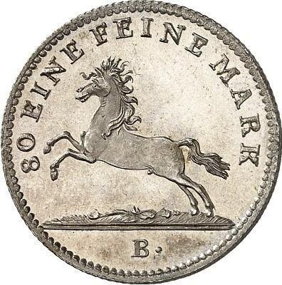 Obverse 1/6 Thaler 1821 B - Silver Coin Value - Hanover, George IV