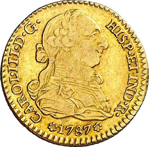 Obverse 1 Escudo 1787 S CM - Gold Coin Value - Spain, Charles III