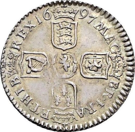 Reverse Sixpence 1697 B "First laureated bust" Small crowns - Silver Coin Value - United Kingdom, William III