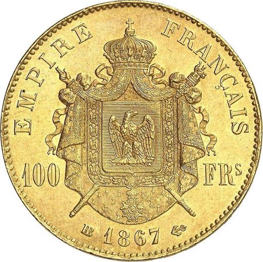 Revers 100 Francs 1867 BB "Typ 1862-1870" - Goldmünze Wert - Frankreich, Napoleon III