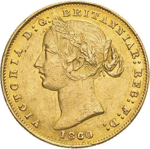 Awers monety - 1 suweren 1860 - cena złotej monety - Australia, Wiktoria