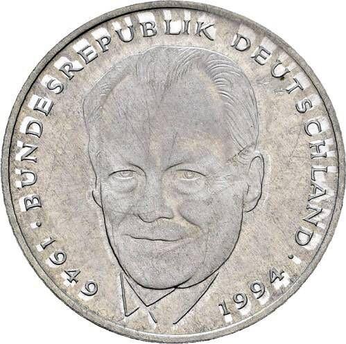 Avers 2 Mark 1998 A "Willy Brandt" Aluminium Glatter Rand - Münze Wert - Deutschland, BRD